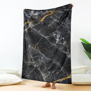Black Grey Marble Print Blanket