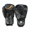 Black Grey Marble Print Boxing Gloves