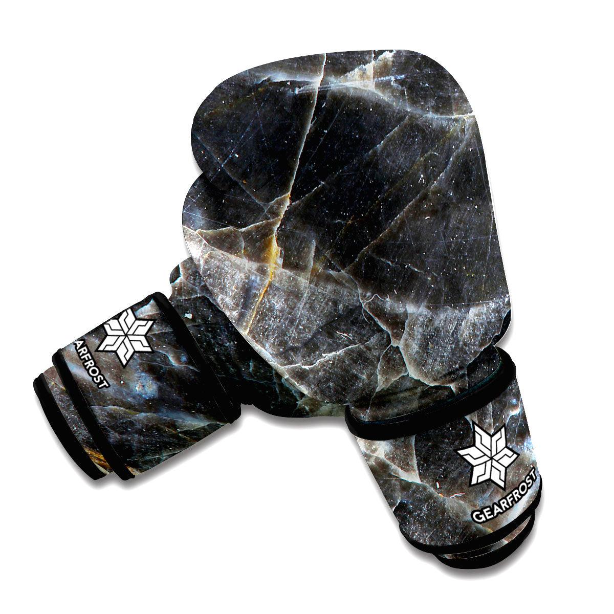 Black Grey Marble Print Boxing Gloves