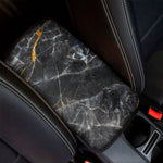 Black Grey Marble Print Car Center Console Cover
