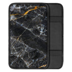 Black Grey Marble Print Car Center Console Cover