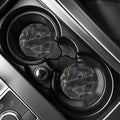 Black Grey Marble Print Car Coasters