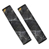 Black Grey Marble Print Car Seat Belt Covers