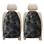 Black Grey Marble Print Car Seat Organizers