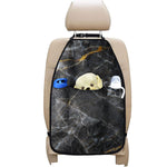 Black Grey Marble Print Car Seat Organizers