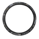 Black Grey Marble Print Car Steering Wheel Cover