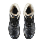 Black Grey Marble Print Comfy Boots GearFrost