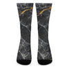 Black Grey Marble Print Crew Socks