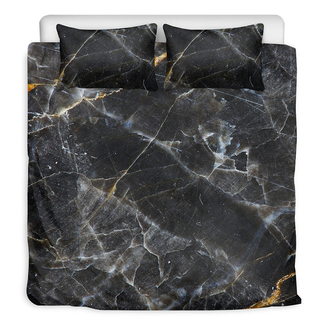 Black Grey Marble Print Duvet Cover Bedding Set