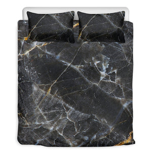 Black Grey Marble Print Duvet Cover Bedding Set