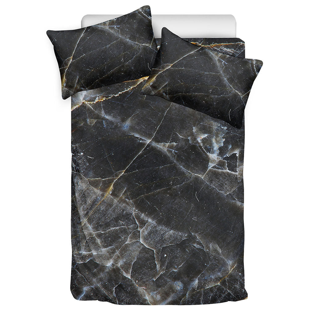 Black Grey Marble Print Duvet Cover Bedding Set