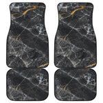 Black Grey Marble Print Front and Back Car Floor Mats