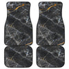 Black Grey Marble Print Front and Back Car Floor Mats