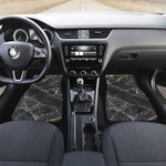 Black Grey Marble Print Front and Back Car Floor Mats