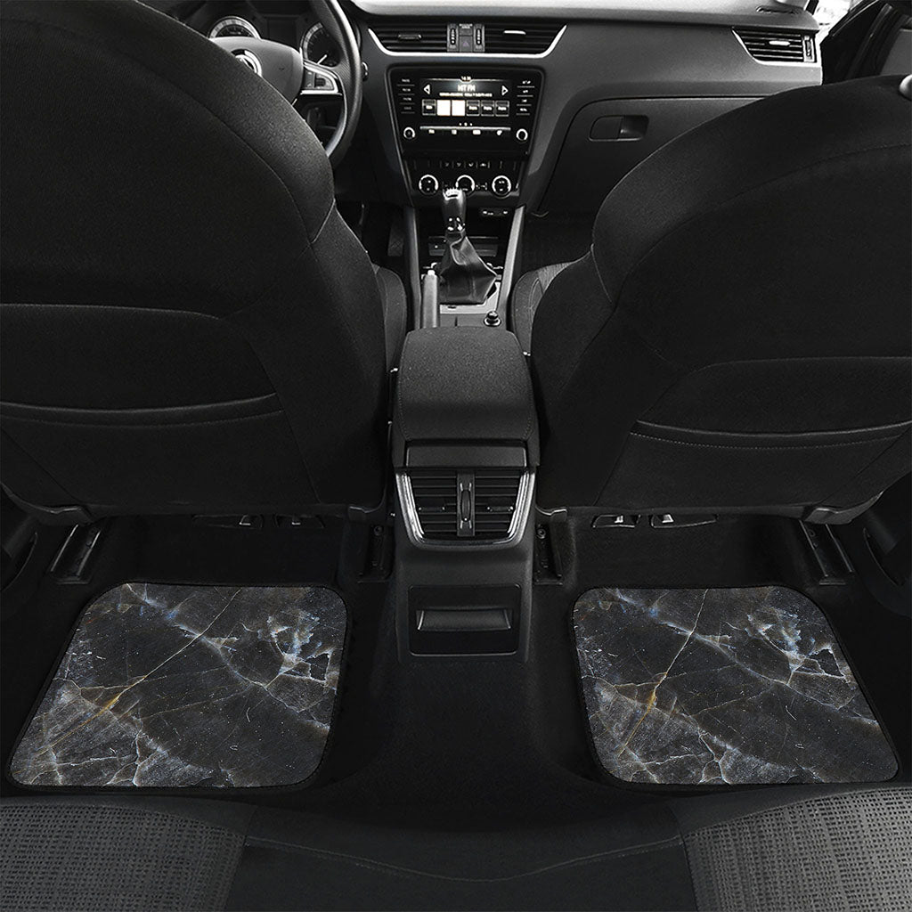 Black Grey Marble Print Front and Back Car Floor Mats