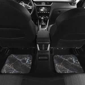 Black Grey Marble Print Front and Back Car Floor Mats