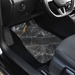 Black Grey Marble Print Front and Back Car Floor Mats