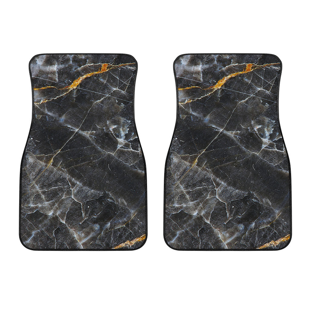 Black Grey Marble Print Front Car Floor Mats