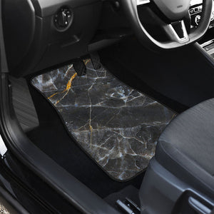 Black Grey Marble Print Front Car Floor Mats