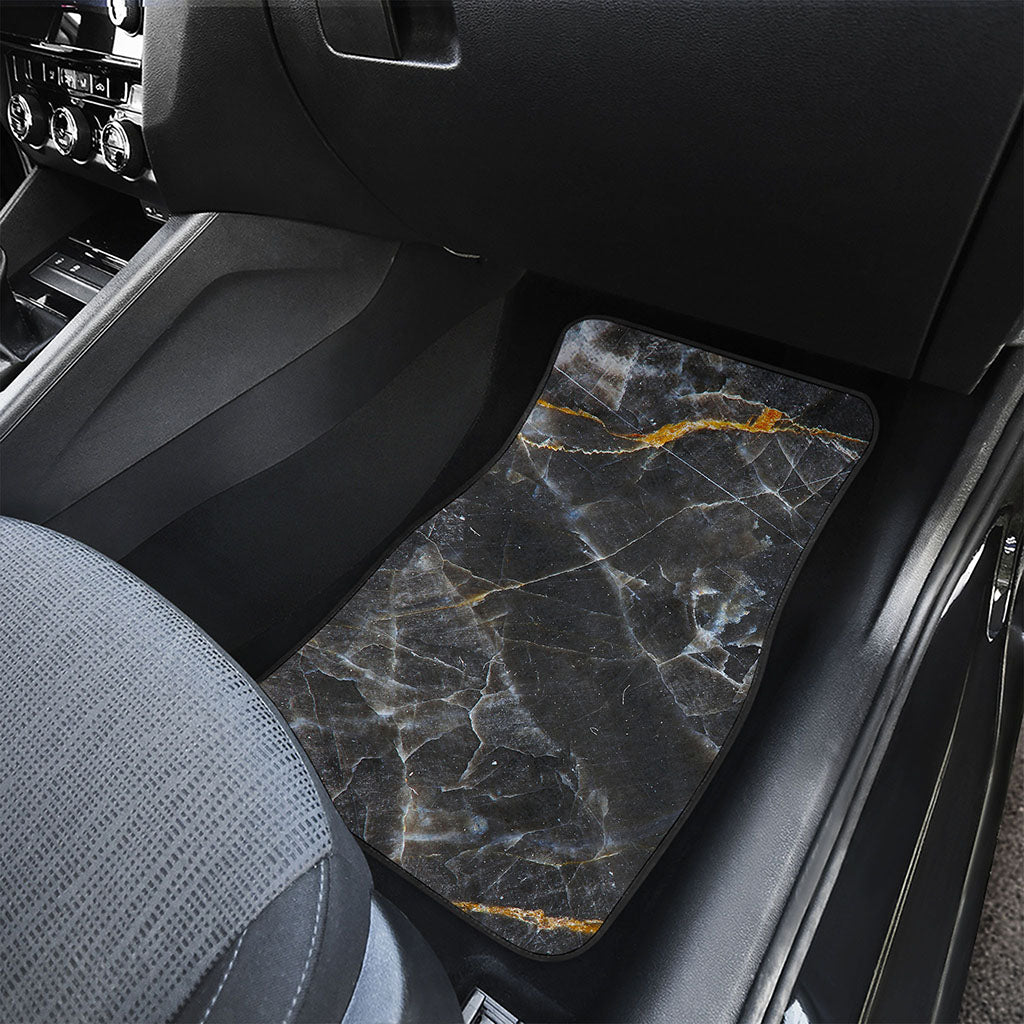 Black Grey Marble Print Front Car Floor Mats