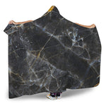 Black Grey Marble Print Hooded Blanket