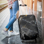 Black Grey Marble Print Luggage Cover GearFrost