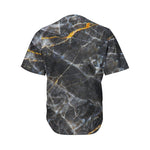 Black Grey Marble Print Men's Baseball Jersey