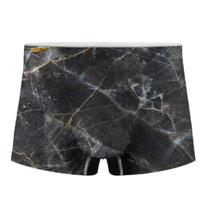 Black Grey Marble Print Men's Boxer Briefs