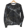 Black Grey Marble Print Men's Crewneck Sweatshirt GearFrost