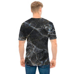 Black Grey Marble Print Men's T-Shirt