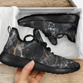 Black Grey Marble Print Mesh Knit Shoes
