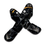 Black Grey Marble Print Muay Thai Shin Guard