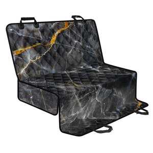 Black Grey Marble Print Pet Car Back Seat Cover