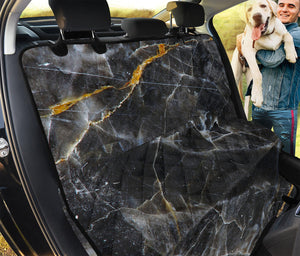 Black Grey Marble Print Pet Car Back Seat Cover