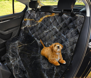 Black Grey Marble Print Pet Car Back Seat Cover