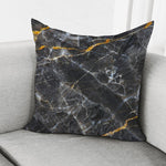 Black Grey Marble Print Pillow Cover