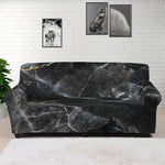 Black Grey Marble Print Sofa Cover