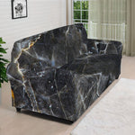 Black Grey Marble Print Sofa Cover