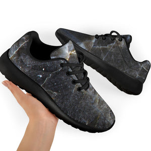 Black Grey Marble Print Sport Shoes GearFrost