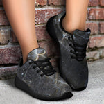 Black Grey Marble Print Sport Shoes GearFrost