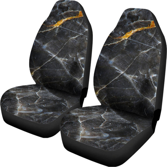 Black Grey Marble Print Universal Fit Car Seat Covers