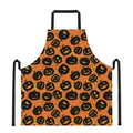 Black Halloween Pumpkin Pattern Print Apron
