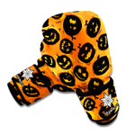 Black Halloween Pumpkin Pattern Print Boxing Gloves