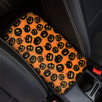 Black Halloween Pumpkin Pattern Print Car Center Console Cover