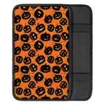 Black Halloween Pumpkin Pattern Print Car Center Console Cover