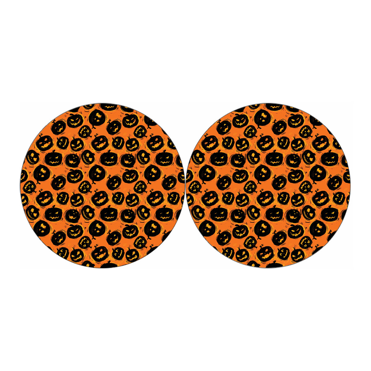 Black Halloween Pumpkin Pattern Print Car Coasters