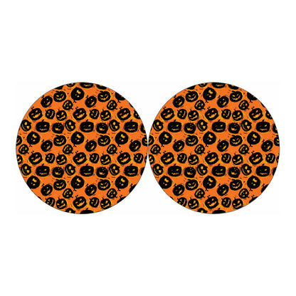 Black Halloween Pumpkin Pattern Print Car Coasters