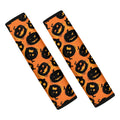 Black Halloween Pumpkin Pattern Print Car Seat Belt Covers