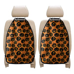 Black Halloween Pumpkin Pattern Print Car Seat Organizers