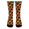 Black Halloween Pumpkin Pattern Print Crew Socks